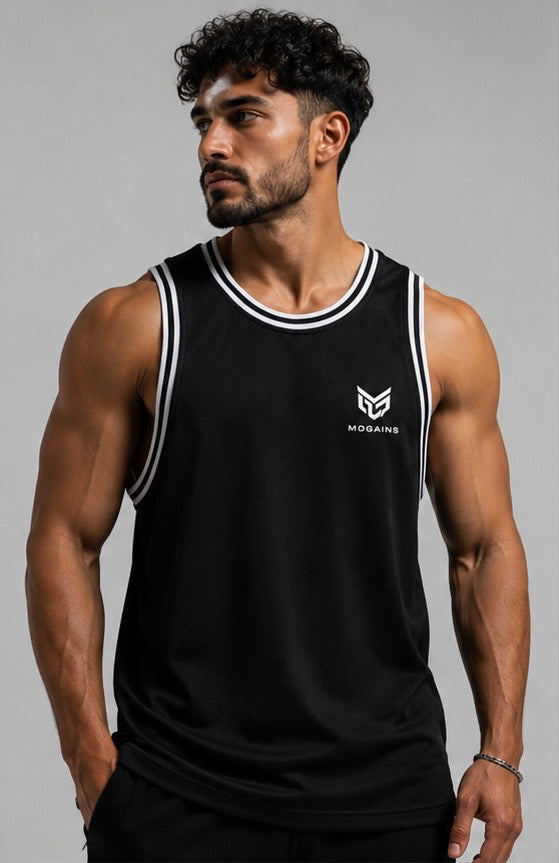 MOGAINS Stay Humble توب بدون أكمام بضلع عريض