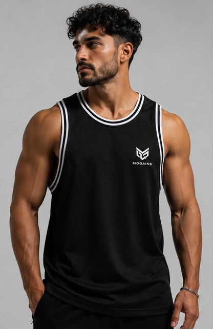 MOGAINS Stay Humble توب بدون أكمام بضلع عريض