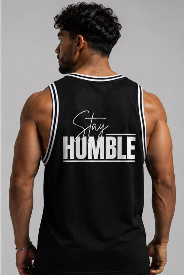 MOGAINS Stay Humble توب بدون أكمام بضلع عريض
